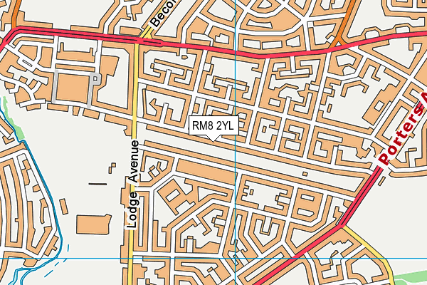 RM8 2YL map - OS VectorMap District (Ordnance Survey)