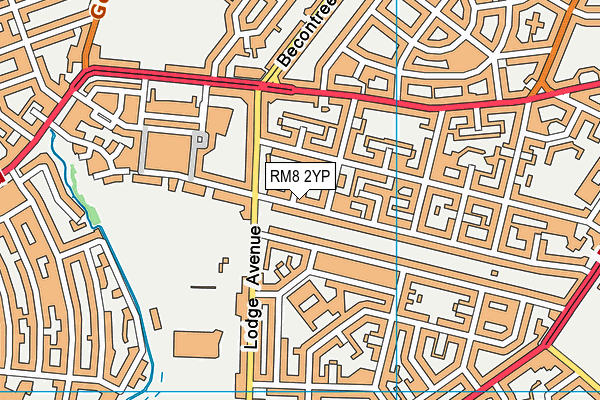 RM8 2YP map - OS VectorMap District (Ordnance Survey)