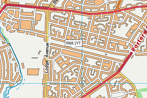 RM8 2YT map - OS VectorMap District (Ordnance Survey)