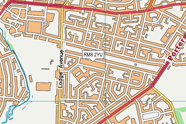 RM8 2YU map - OS VectorMap District (Ordnance Survey)