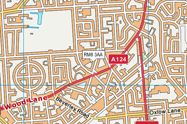 RM8 3AA map - OS VectorMap District (Ordnance Survey)