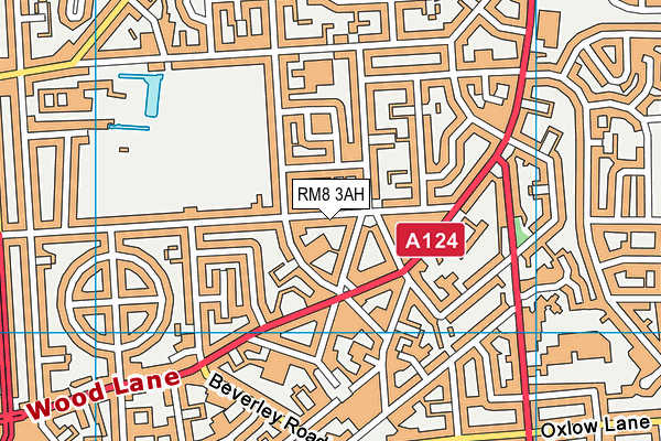 RM8 3AH map - OS VectorMap District (Ordnance Survey)