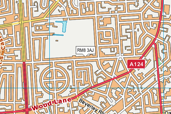 RM8 3AJ map - OS VectorMap District (Ordnance Survey)