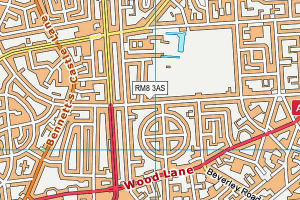 RM8 3AS map - OS VectorMap District (Ordnance Survey)