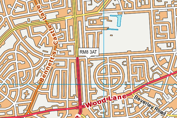 RM8 3AT map - OS VectorMap District (Ordnance Survey)