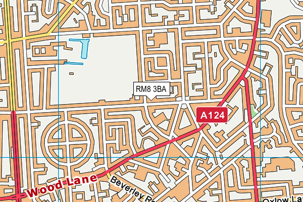 RM8 3BA map - OS VectorMap District (Ordnance Survey)