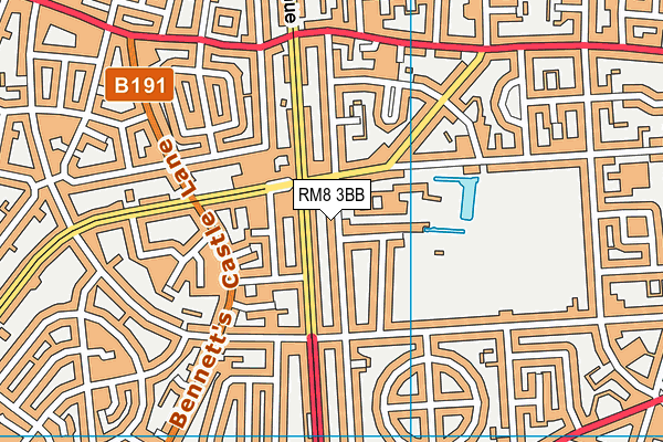 RM8 3BB map - OS VectorMap District (Ordnance Survey)