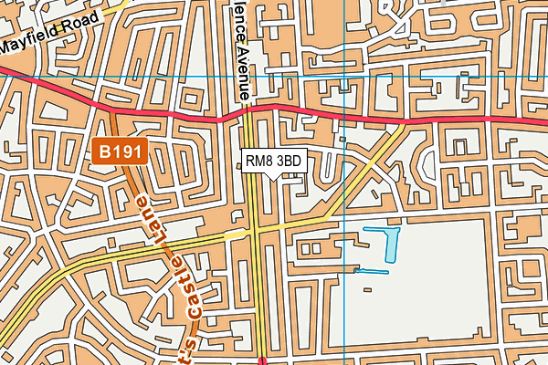 RM8 3BD map - OS VectorMap District (Ordnance Survey)