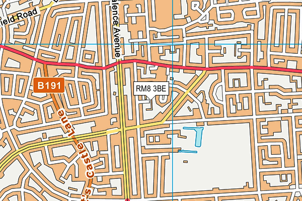 RM8 3BE map - OS VectorMap District (Ordnance Survey)