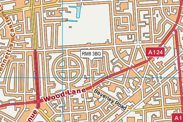 RM8 3BG map - OS VectorMap District (Ordnance Survey)