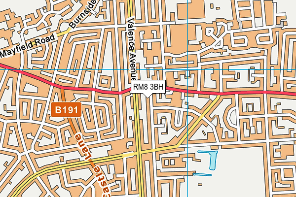 RM8 3BH map - OS VectorMap District (Ordnance Survey)