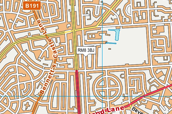 RM8 3BJ map - OS VectorMap District (Ordnance Survey)