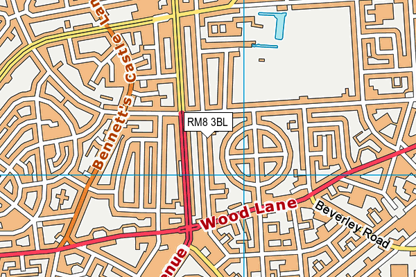 RM8 3BL map - OS VectorMap District (Ordnance Survey)