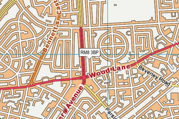 RM8 3BP map - OS VectorMap District (Ordnance Survey)