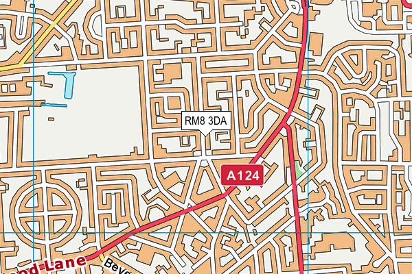 RM8 3DA map - OS VectorMap District (Ordnance Survey)