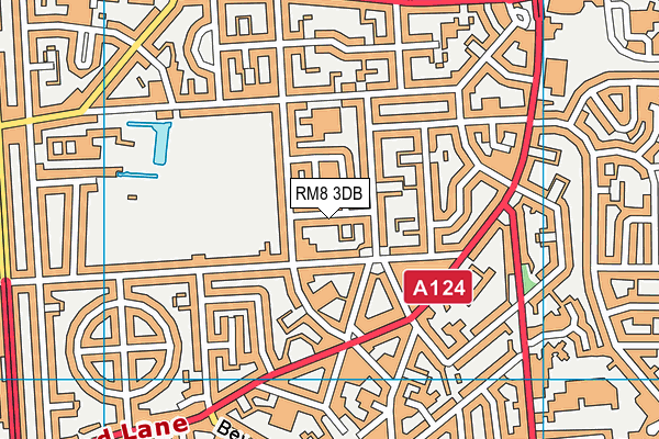 RM8 3DB map - OS VectorMap District (Ordnance Survey)