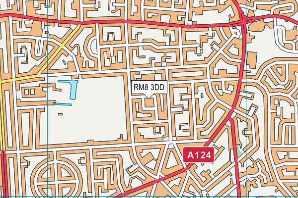 RM8 3DD map - OS VectorMap District (Ordnance Survey)