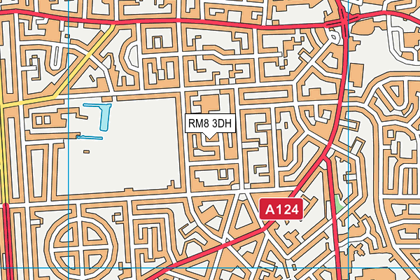 RM8 3DH map - OS VectorMap District (Ordnance Survey)