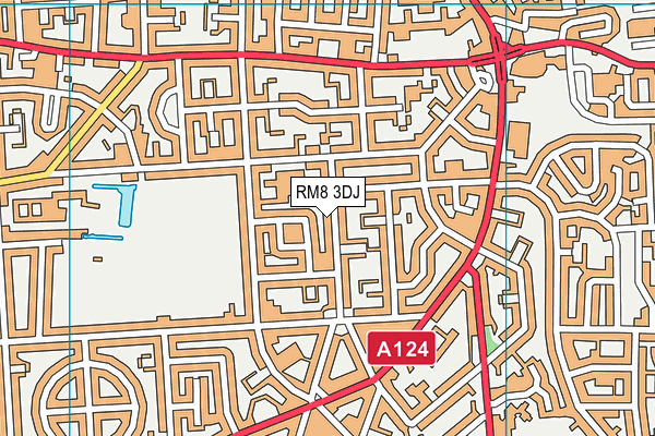 RM8 3DJ map - OS VectorMap District (Ordnance Survey)