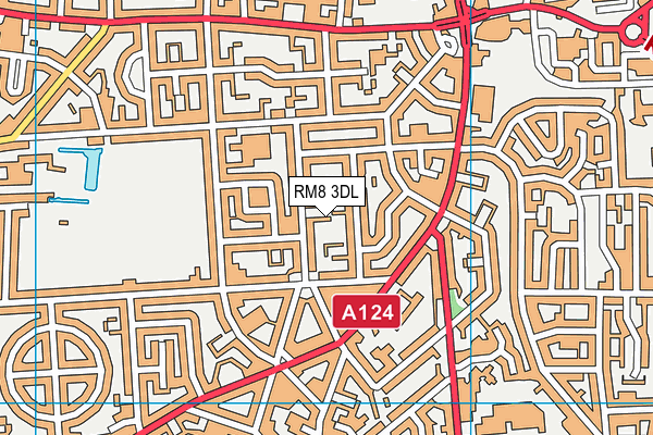 RM8 3DL map - OS VectorMap District (Ordnance Survey)