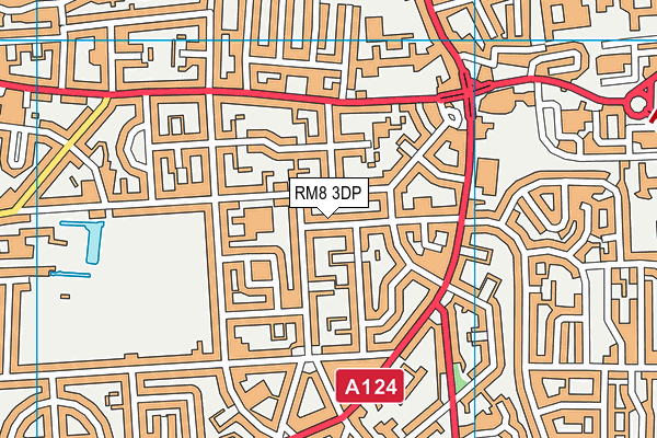 RM8 3DP map - OS VectorMap District (Ordnance Survey)