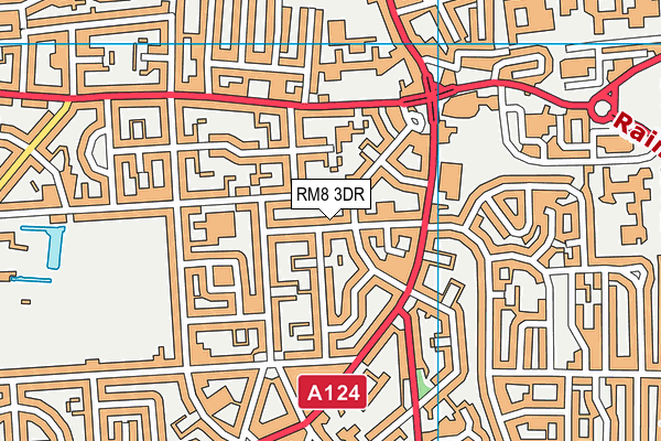 RM8 3DR map - OS VectorMap District (Ordnance Survey)