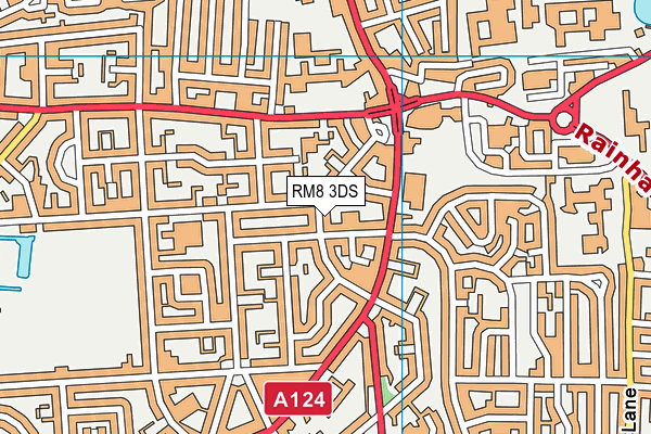 RM8 3DS map - OS VectorMap District (Ordnance Survey)