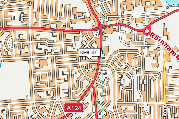 RM8 3DT map - OS VectorMap District (Ordnance Survey)