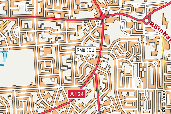 RM8 3DU map - OS VectorMap District (Ordnance Survey)