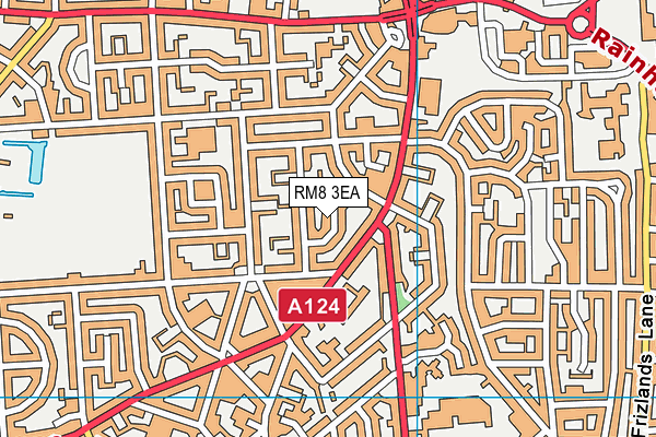 RM8 3EA map - OS VectorMap District (Ordnance Survey)