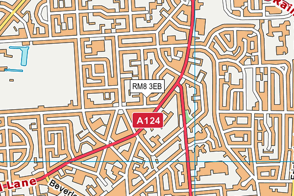 RM8 3EB map - OS VectorMap District (Ordnance Survey)