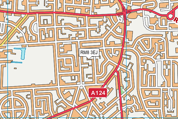 RM8 3EJ map - OS VectorMap District (Ordnance Survey)