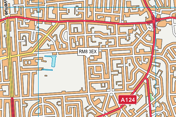 RM8 3EX map - OS VectorMap District (Ordnance Survey)