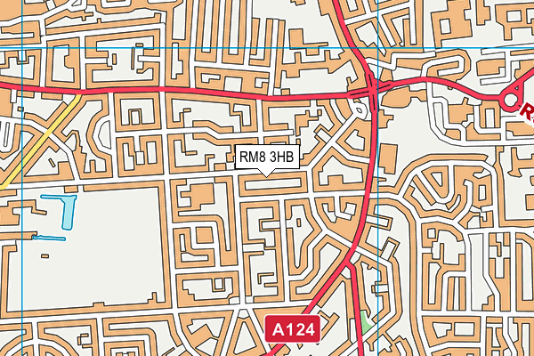 RM8 3HB map - OS VectorMap District (Ordnance Survey)