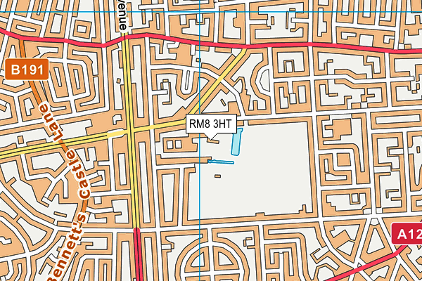 RM8 3HT map - OS VectorMap District (Ordnance Survey)