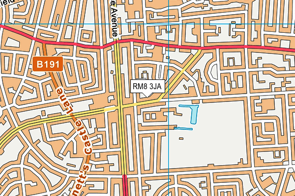 RM8 3JA map - OS VectorMap District (Ordnance Survey)