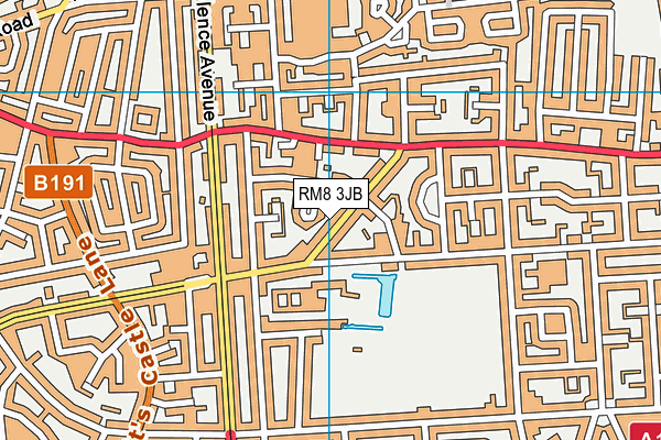 RM8 3JB map - OS VectorMap District (Ordnance Survey)