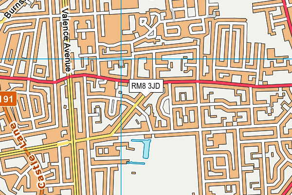 RM8 3JD map - OS VectorMap District (Ordnance Survey)