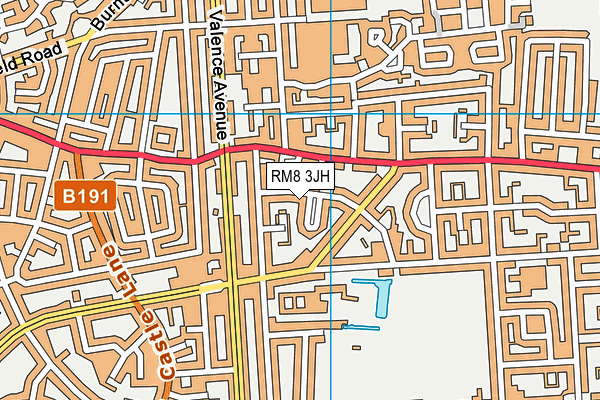 RM8 3JH map - OS VectorMap District (Ordnance Survey)