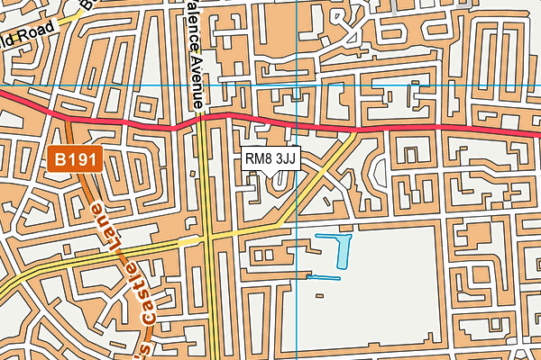 RM8 3JJ map - OS VectorMap District (Ordnance Survey)