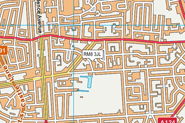 RM8 3JL map - OS VectorMap District (Ordnance Survey)