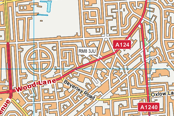 RM8 3JU map - OS VectorMap District (Ordnance Survey)