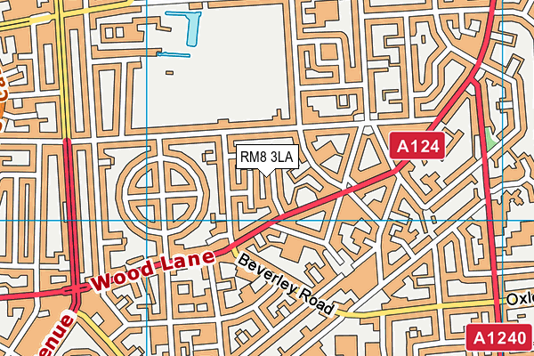 RM8 3LA map - OS VectorMap District (Ordnance Survey)