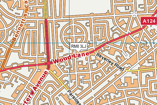 RM8 3LJ map - OS VectorMap District (Ordnance Survey)