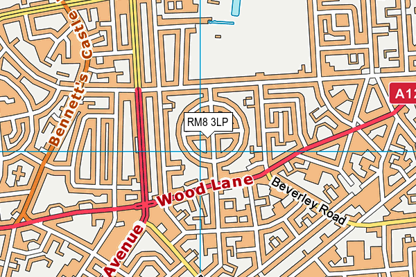 RM8 3LP map - OS VectorMap District (Ordnance Survey)