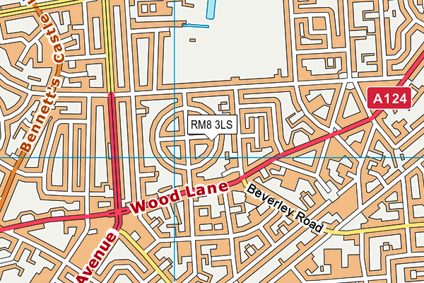 RM8 3LS map - OS VectorMap District (Ordnance Survey)