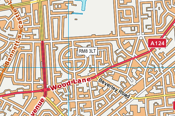 RM8 3LT map - OS VectorMap District (Ordnance Survey)