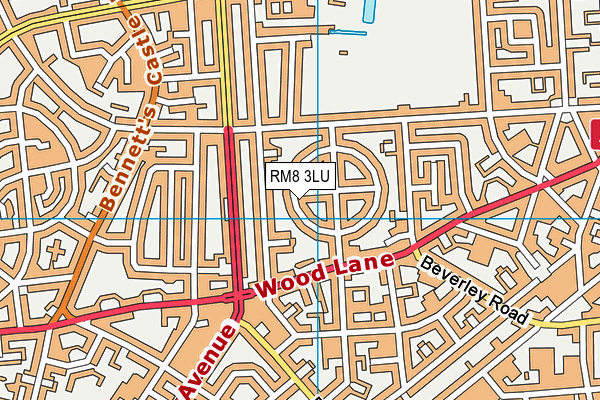 RM8 3LU map - OS VectorMap District (Ordnance Survey)