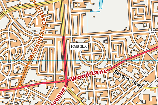 RM8 3LX map - OS VectorMap District (Ordnance Survey)