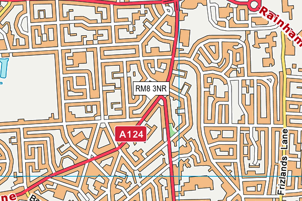 RM8 3NR map - OS VectorMap District (Ordnance Survey)